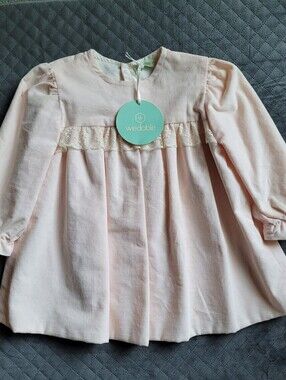 Wedoble Pink Lace-Trim Long-Sleeve Girls' Dress 3 months NWT
